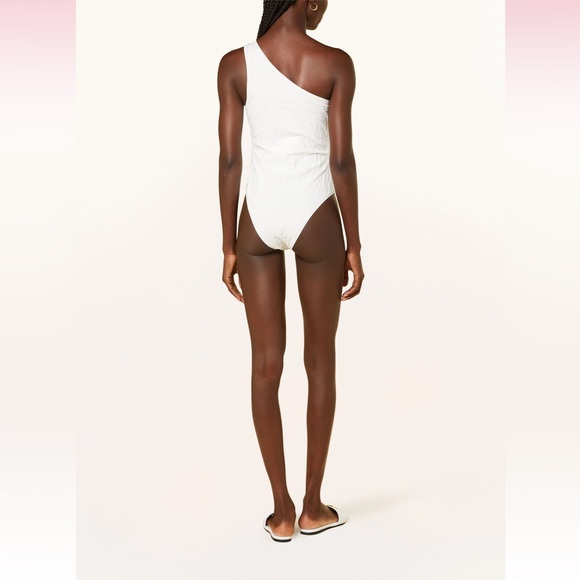 BALMAIN***White Monogram One-Shoulder One-Piece Swimsuit***Small $620 - Picture 9 of 12